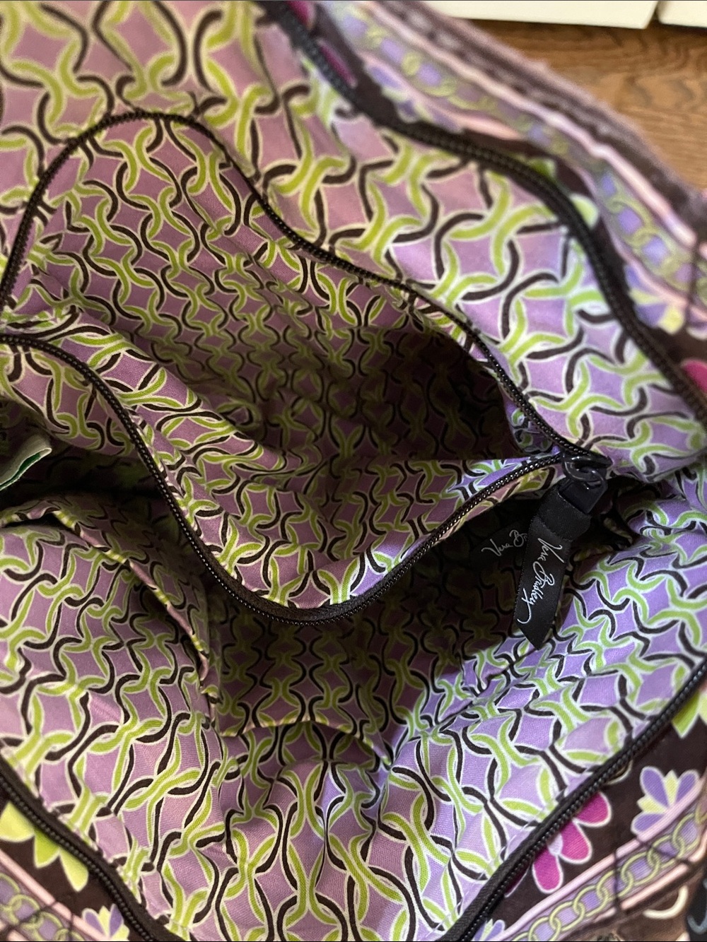 Vera Bradley Chocolate Floral Quilted Shoulder Bag - Picture 2 of 3